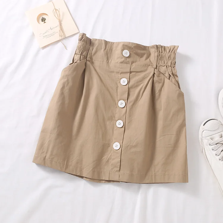 

Stock WOMEN'S Dress Processing 2019 Spring Korean-style College Style Elegant Versatile Solid Color Skirt Women's