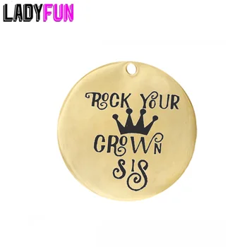 

Sister Charms Stainless Steel Charm Rock Your Crown Sis Pendant Wholesale Jewelry Lots Handmade Accessories