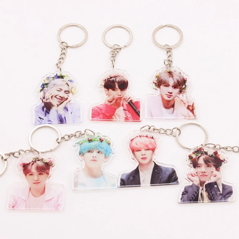 Kpop Bangtan мальчики альбом мультфильм акриловый брелок jungkook брелок J-HOPE V SUGA JIN RM JIMIN брелок