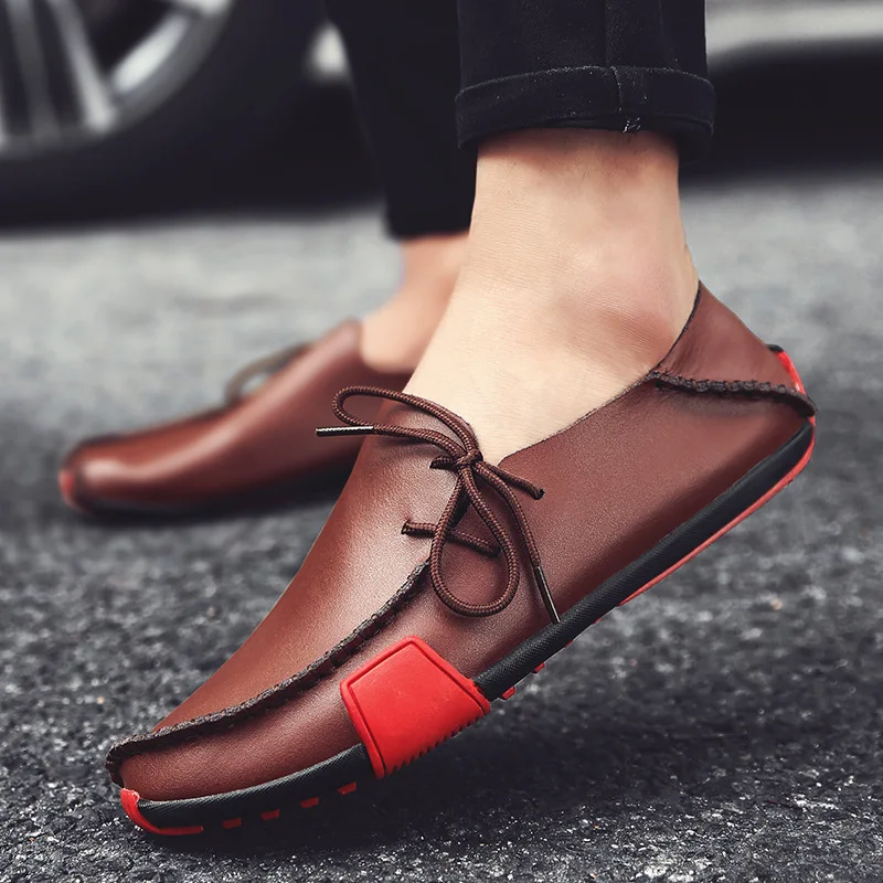 

2019 MEN'S SHOES Hot Selling Large Size Handmade Shoes Moccosins Fashion Breathable Casual Business Driver's Shoes Driving Shoes