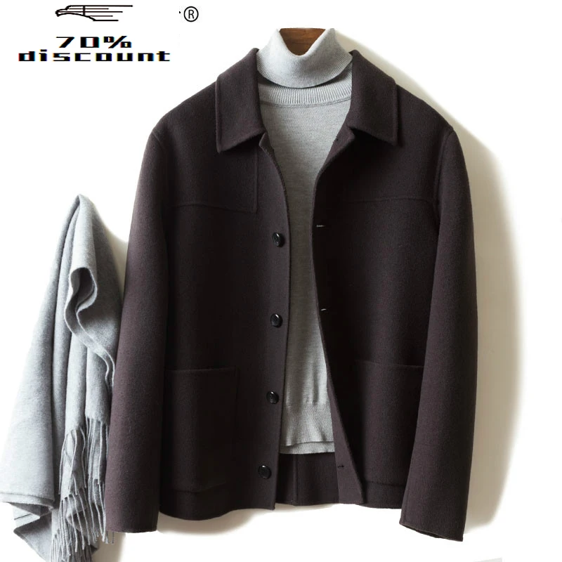 

Men's Wool Jacket 2020 Spring Cashmere Jacket Men Overcoat Clothes Korean Mens Coats and Jackets Casaco Masculino 824 KJ