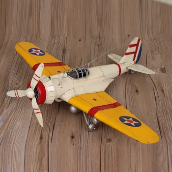 

50X66X16cm WWII Flying Tigers P40 Fighter Model Iron Sheet Monoplane Decoration Military Fighter Model Toys for Children Adults