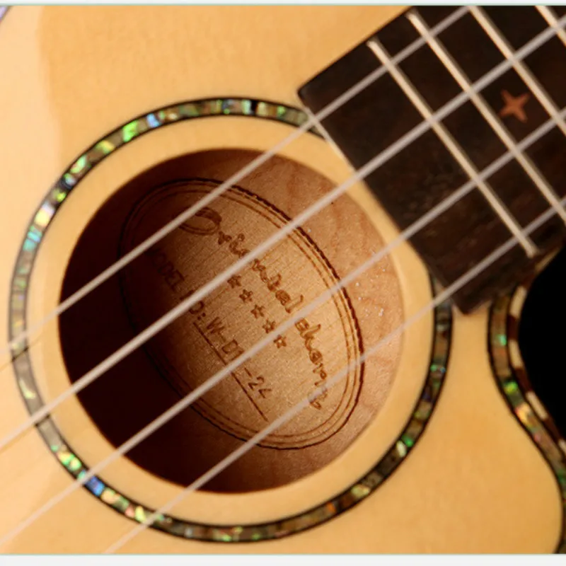 Укулеле 24 дюйма однотонная концертная акустическая электрическая тонкая мини