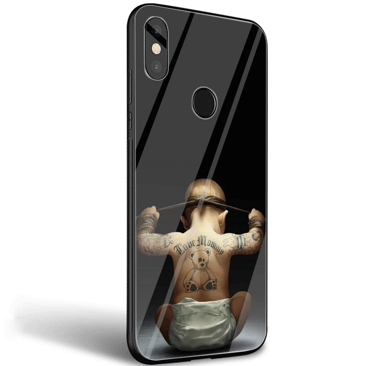 Стеклянный Чехол для мобильного телефона Xiaomi mi, 8, 9 Lite, A1, A2, красный, mi Note 5, 6, 7, Pro, 6A, 4X, F1, милый чехол с животным принтом