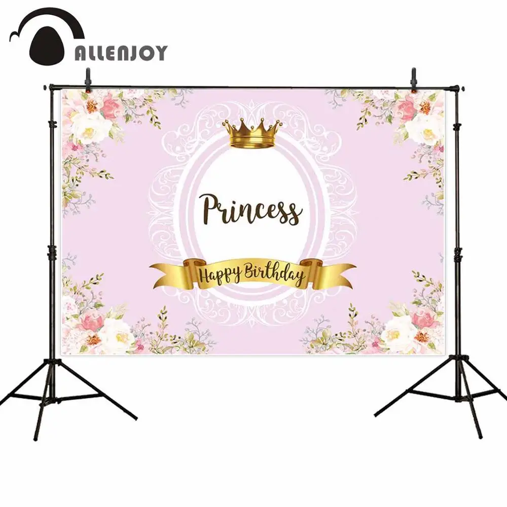 Allenjoy принцесса крестины фотосессия Цветы Листья Золотой выросшая лента розовый