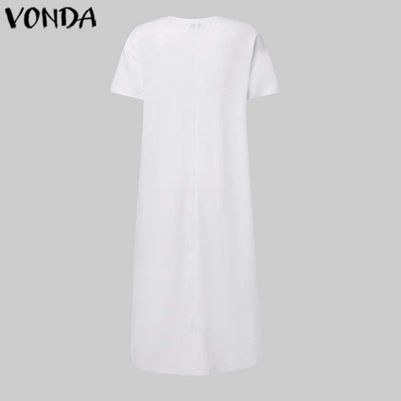 VONDA размера плюс Blusas элегантная Асимметричная блузка Летние повседневные Сексуальные вечерние топы с разрезом длинные женские офисные рубашки туника