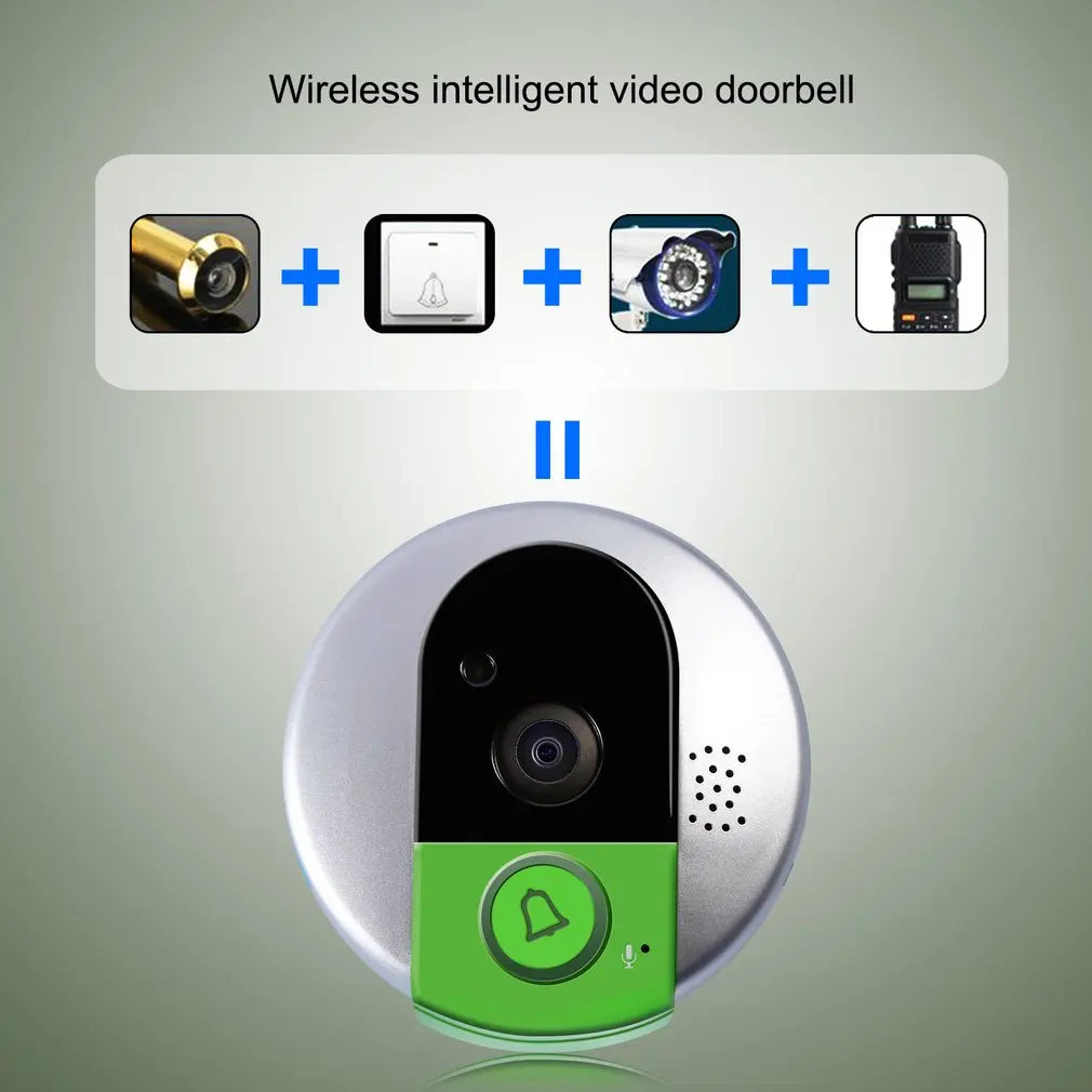 

Wireless Door Bell HD 720P Two Way Audio Night Vision Wide Angle Video WiFi Security Doorbell Camera
