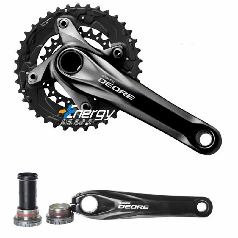 SHIMANO DEORE FC-M617 170 мм Кривошип горного велосипеда набор Алюминиевый сплав Кривошип Звездочка 38-24T MTB зубчатая пластина включая ось BB - Цвет: 2X10 BB