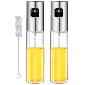 

2Pcs,Oil Sprayer Olive Oil Spray Bottle Glass Vinegar Dispenser Mister for Kitchen and Cooking, BBQ Salad Roasting 100Ml