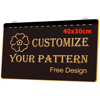 

40x30cm Customize Your Logo, Signs or Patter New 3D Engraving LED Light Sign Multiple Color Free Design Wholesale Retail