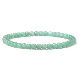 Chakra Energy Bracelet: Natural Agate & Onyx Beaded Stretch Jewelry - 21CM (Green Aventurine)