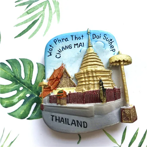 Chiang Mai Магнитная наклейка на холодильник Таиланд туристический сувенир Чиангмай Слон Магнит на холодильник стикеры Паттайя Пхукет Самуи Бангкок подарок - Цвет: Chiang Mai
