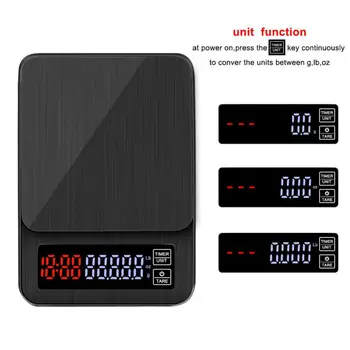 

3kg/5kg/10kg 0.1g Mini LCD Digital Electronic Drip Coffee Scale With Timer Weight Home Drip Scale Timer Cocina Kitchen Scale