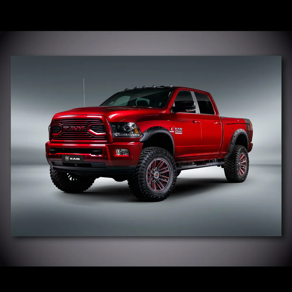 Dodge Ram Trucks пикап красный автомобиль Настенная картина плакаты и принты на холсте