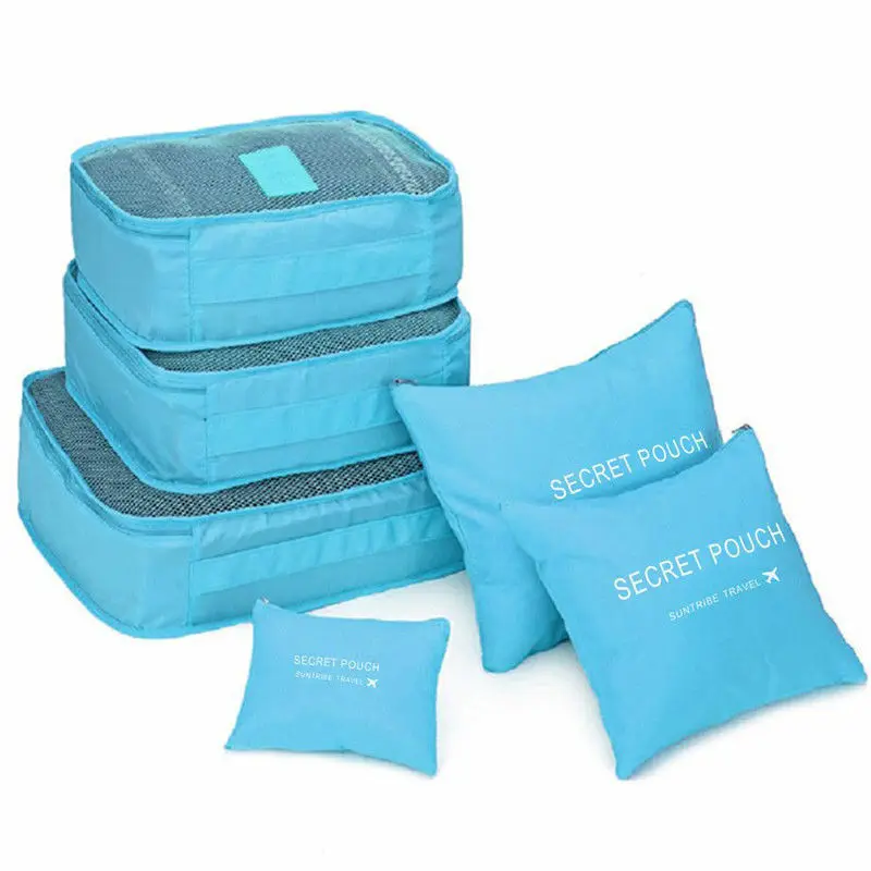 6 шт., водонепроницаемые упаковочные кубики, многоцелевые сумки для путешествий, органайзер для багажа, сумка для хранения одежды, чемодан