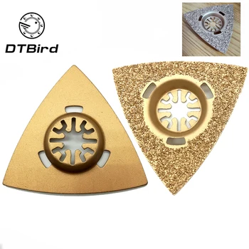

1pc 80mm Golden Universal Oscillating MultiTool Blades Triangle Carbide Rasp For Renovator Power Grinding Stone Oscillating Tool