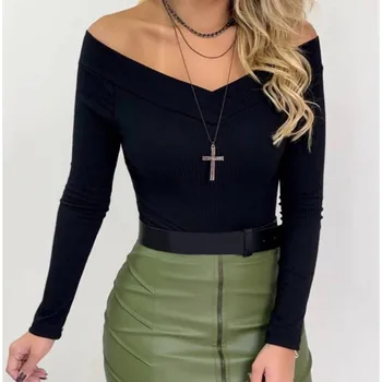 

hirigin Autumn Ladies Jumpsuit Sexy V-Neck Slim Waist Long Sleeve Slim Office Ladies Slim Fashion Solid Color Bodysuit