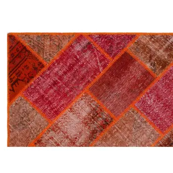 

Handmade Red Vintage Overdyed Patchwork Area Rug 160x230 Cm-5'3''X7'7''
