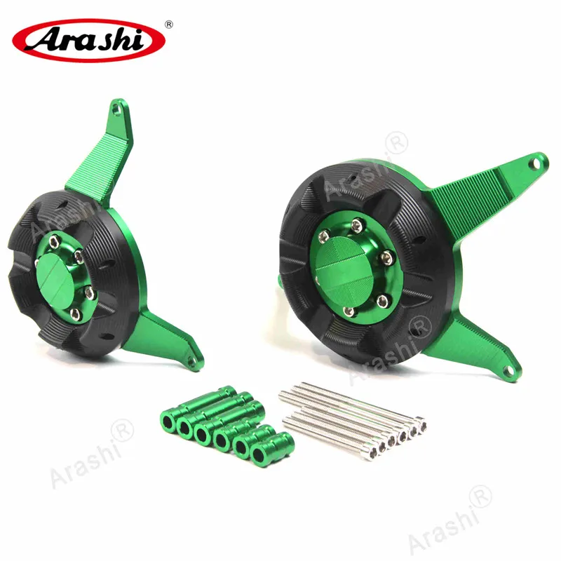 ARASHI Z650 CNC крышка статора двигателя, защита, защитные Краш колодки для KAWASAKI Z650 2013 - Цвет: Зеленый