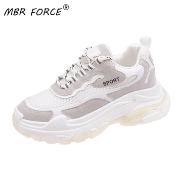 

MBR FORCE 2020 Fashion Women Spring sneakers white blue Platform summer Chunky Flat shoes Breathable Leisure Lace Up Women Shoes