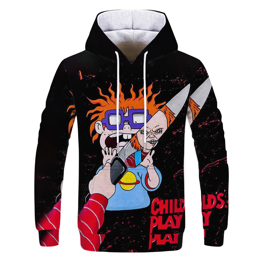 

2020 hot new sweatshirt customize movie chucky 3d printing hoodies fashion hooded pullovers tops men's clothing drop shipping
