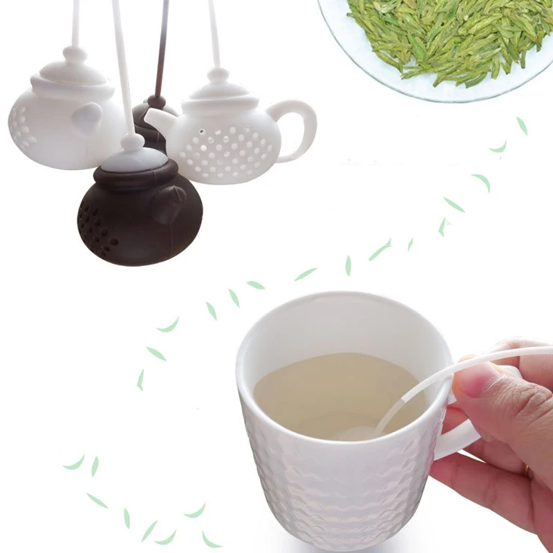 Silicone Teapot-Shape Tea Infuser Strainer Tea Bag Leaf Filter Diffuser Teaware Teapot Accessory Kitchen Gadget Creative