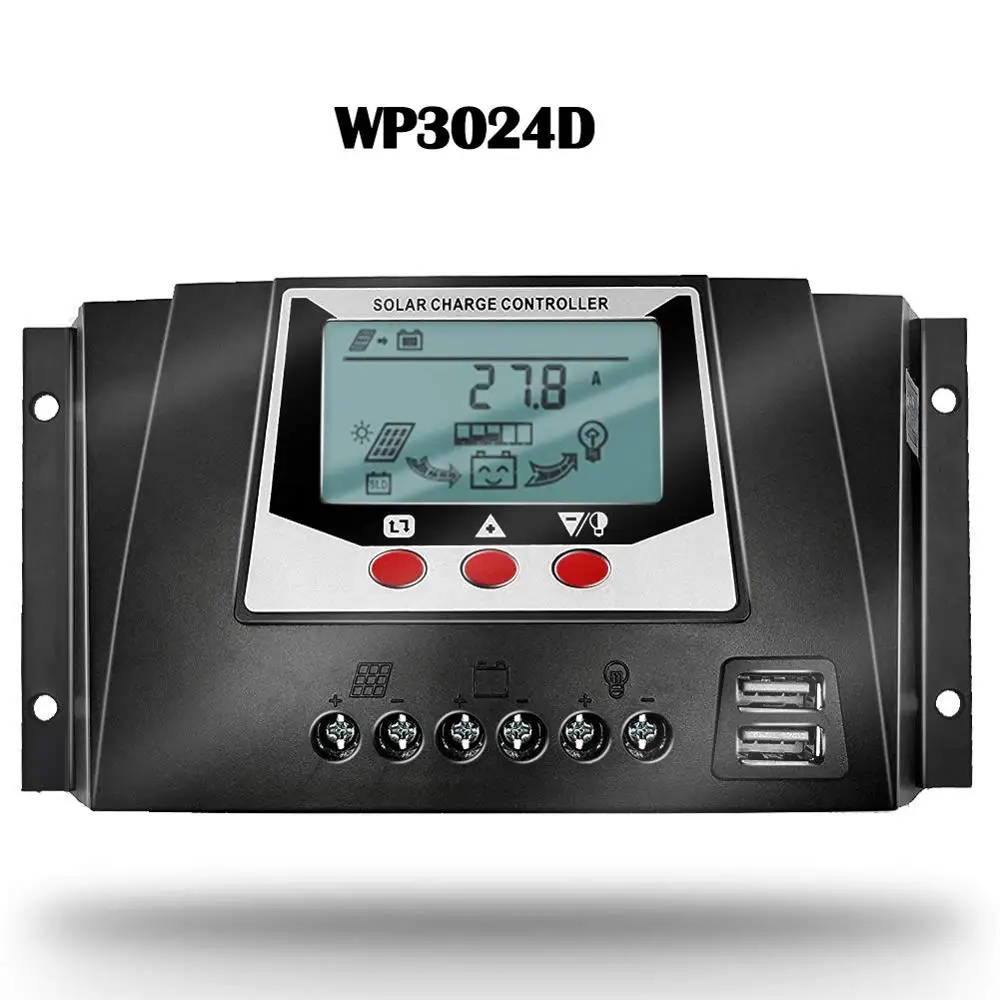 Y&H 30A PWM солнечный Контроллер заряда 12V 24V 36V 48V авто светодиодный фонарь с Подсветка ЖК-дисплей, параметра для регулируемый