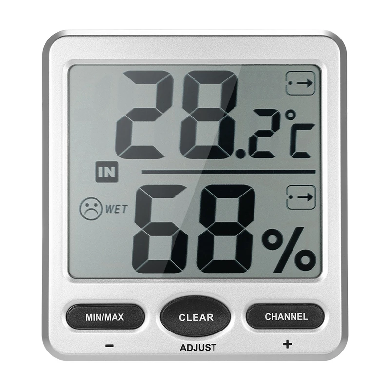 

433Mhz Wireless Indoor and Outdoor 8-Channel Thermometer Hygrometer Thermometer and Hygrometer 1 Console +8 Transmitter-Ws-07-X5