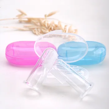 

Silicon Toothbrush Baby Finger Toothbrush With Box Children Teeth Clean Soft Silicone Infant Tooth Brush Rubber Clean Baby Brush