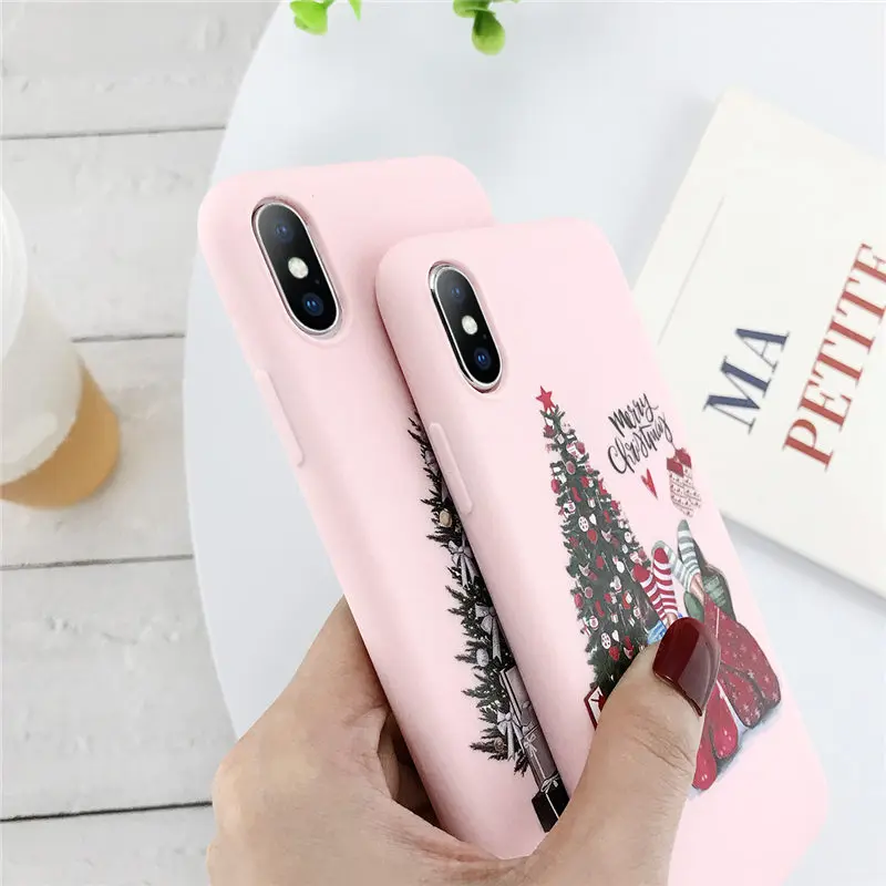 Lovebay силиконовый чехол для телефона с рождественским рисунком для iPhone 7 8 6 6s Plus 11 Pro X XR XS Max 5 5S SE женщина девушка Санта Клаус мягкая задняя крышка