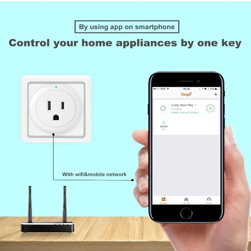 Мини пульт дистанционного управления таймер Wifi переключатель WiFi умная розетка США вилка совместима с Alexa и Google Home умный дом