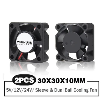 

2 Pieces Dual Ball Bearing/Sleeve Bearing 30x30x10mm 3cm DC 5V/12V/24V Cooling Fan For DC Printer Cooling Cooler