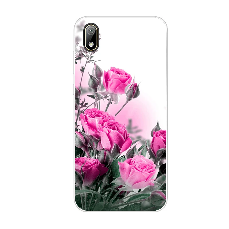 For Huawei y5 Case bumper Silicone TPU back Cover Soft Phone case For Huawei Y5 coque bumper 5.71 inch Cat flower