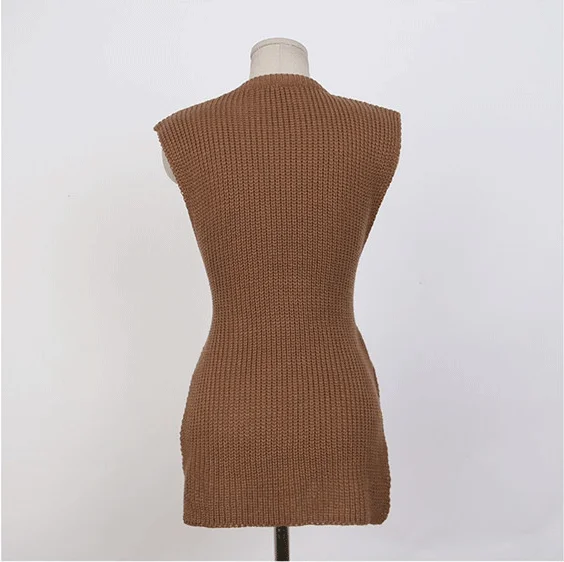 Dingaozlz Autumn Winter Women Vest sweater Korean fashion Pullovers Tops Bow tie Casual Sleeveless Female Knitted shirt