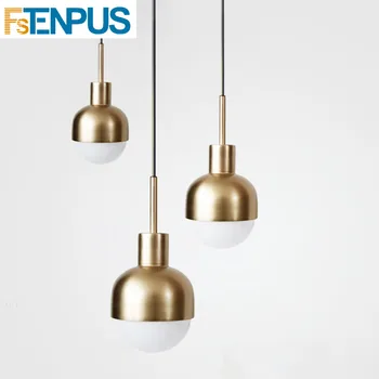 

Nordic Denmark Copper Pendant Lights Modern Mini Suspension Luminaire Loft E27 LED Bulb Lamp Fixture For Coffee Shop Bar