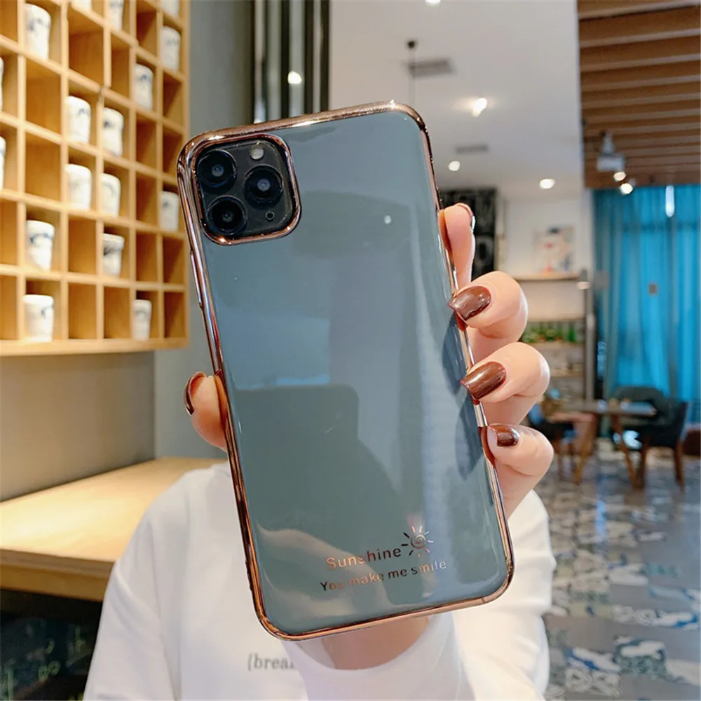 GTWIN модный гальванический солнцезащитный чехол для телефона iPhone 11 11Pro Max XR XS X XS Max 7 8 6 6S Plus противоударный защитный чехол - Цвет: Серый