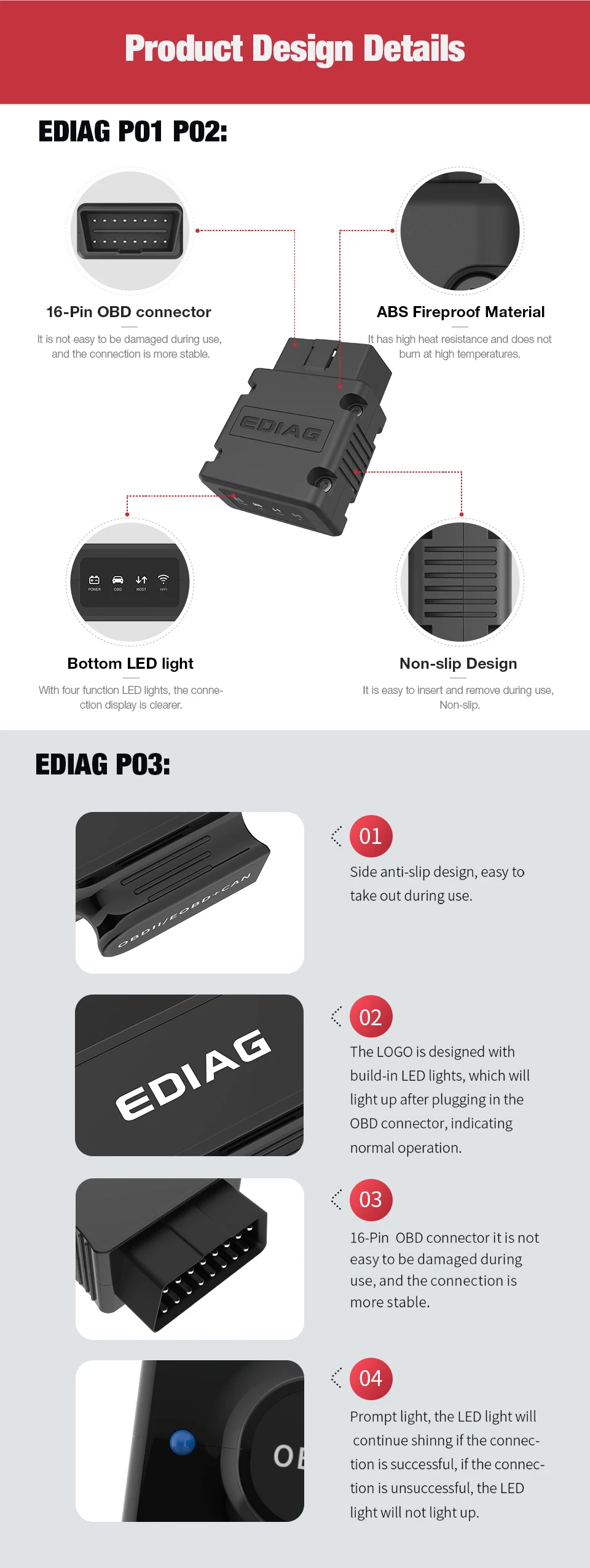 EDIAG P01 P02 P03  ELM327 