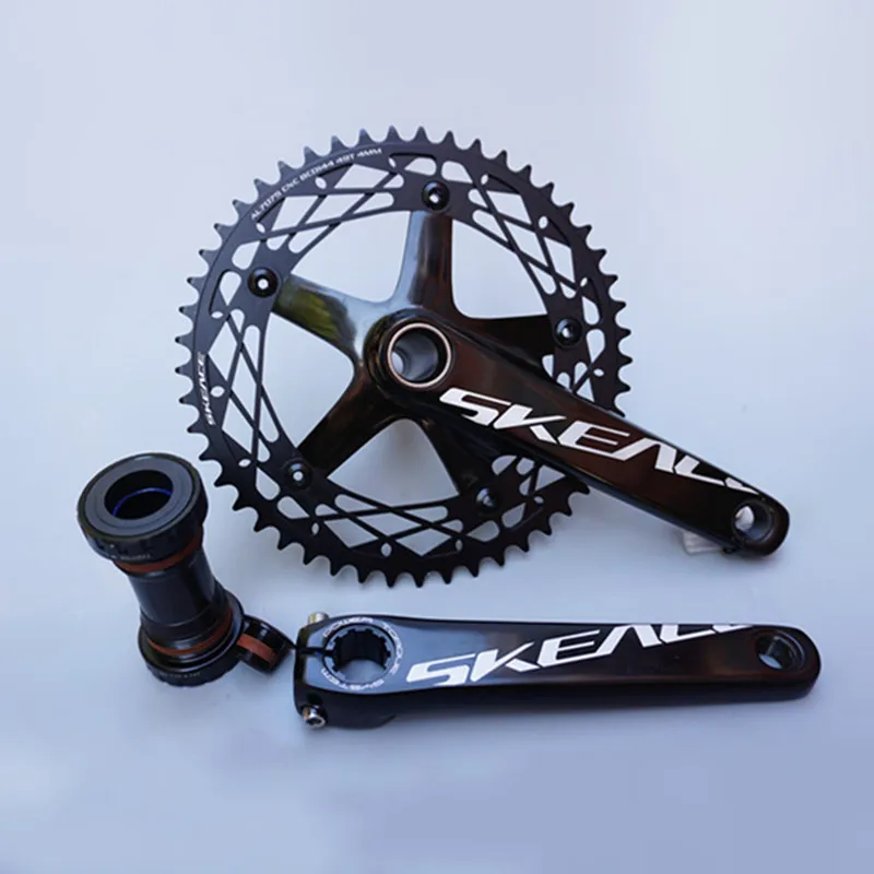 SKEACE ピストクランクセット 49T 165mm SKEACE Alumnium Alloy Crankset Fixed Gear Crank 49T 165mm