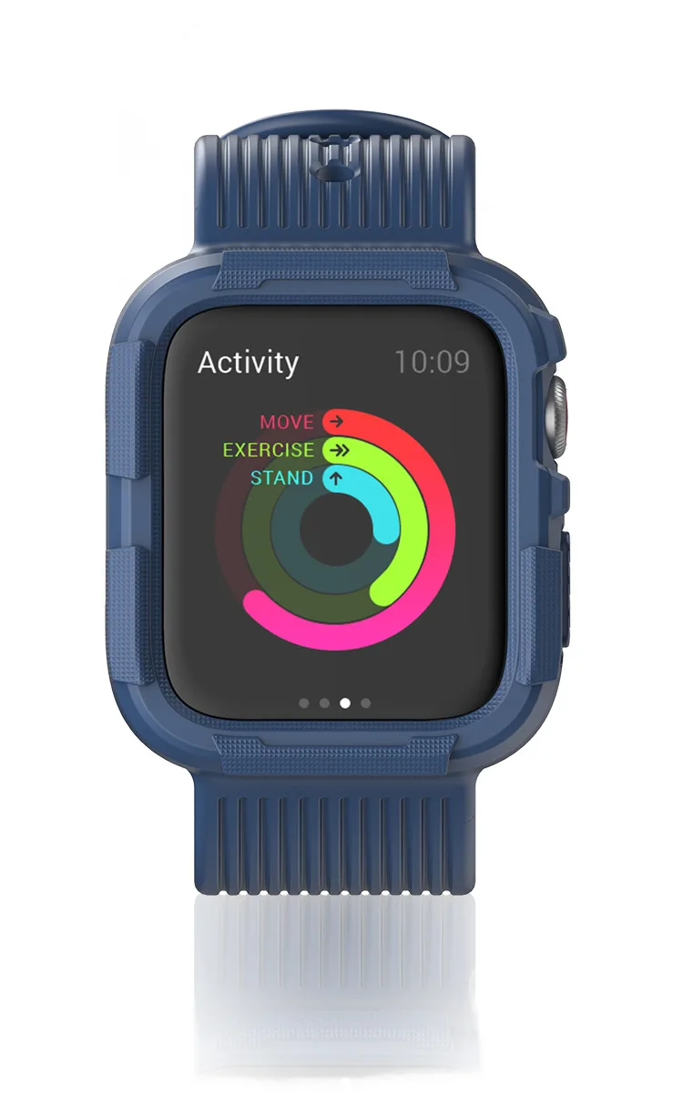 Ремешок для наручных часов Apple Watch, ремешок iWatch5 ремень 44/40 мм защитная оболочка сиамские спортивный силиконовый ремешок для Apple Watch 5 4 3 в 1