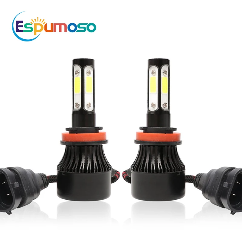 

2PCS 4 Sides COB 100W 12000LM Led Headlight H1 H3 H4 H7 H11 HB4 880 9005 9006 Auto Led Bulb 6500K Car Motorcycle Headlamp Kit X7