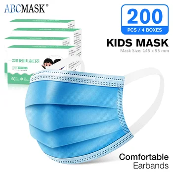 

200pcs/4pcs Children medical Mask Disposable Protective Face Mask Anti-bacterial Earloop Surgical Mouth Mask for Kid Health