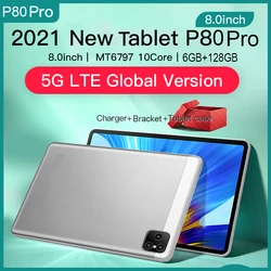 Tablette PC de 8 pouces Pad Pro, avec 6 go de RAM, 128 go de ROM, Android 10 Core, 5300mAh, Dual 5G, Bluetooth, WiFi, GPS 