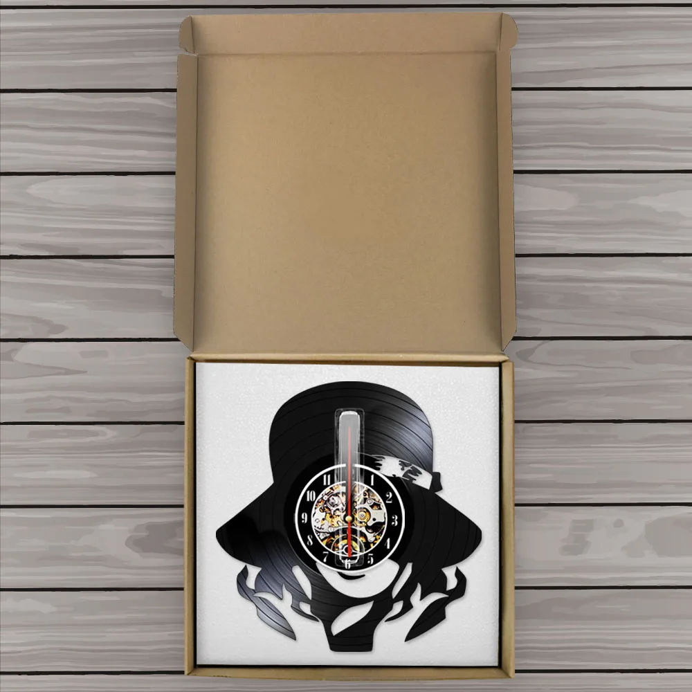 Beautiful Girl Ornament in Hat Handmade Vinyl Record Wall Clock Fashion Lady Wall Clock Home Decor Vintage Wall Art Gift For Her