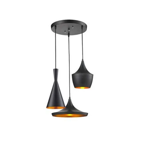 Dia 30cm base black Современный E27 музыкальный Алюминий медного оттенка Музыкальная подвеска лампы ABC(высокий, толстый и широкий угол) Beat подвесной светильник, 110 V/220 V/230 V 3 шт./упак - Цвет корпуса: Dia 30cm base black