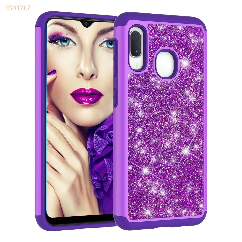 Case for Samsung Galaxy A20E A10E A30 A50 Phone Shell Glitter Bling Dual Layer Heavy Duty Back Cover A6 2018 Fundas | Мобильные