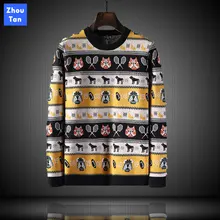 ZhouTan 2020 Black Sweaters And Pullovers Men Long Sleeve Knitted Sweater High Quality Winter Pullovers Homme Warm Navy Coat 4xl