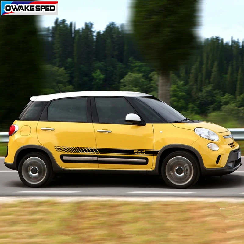 Car Door Side Skirt Stickers For-Fiat 500L Limited Edition Sport Stripes Auto Body Decor Vinyl Decals Exterior Accessories (5)