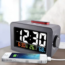 

Color USB Alarm Clock Screen Wireless Electronic Clock Temperature And Humidity Meter Weather Station Detector Indoor Outdoor