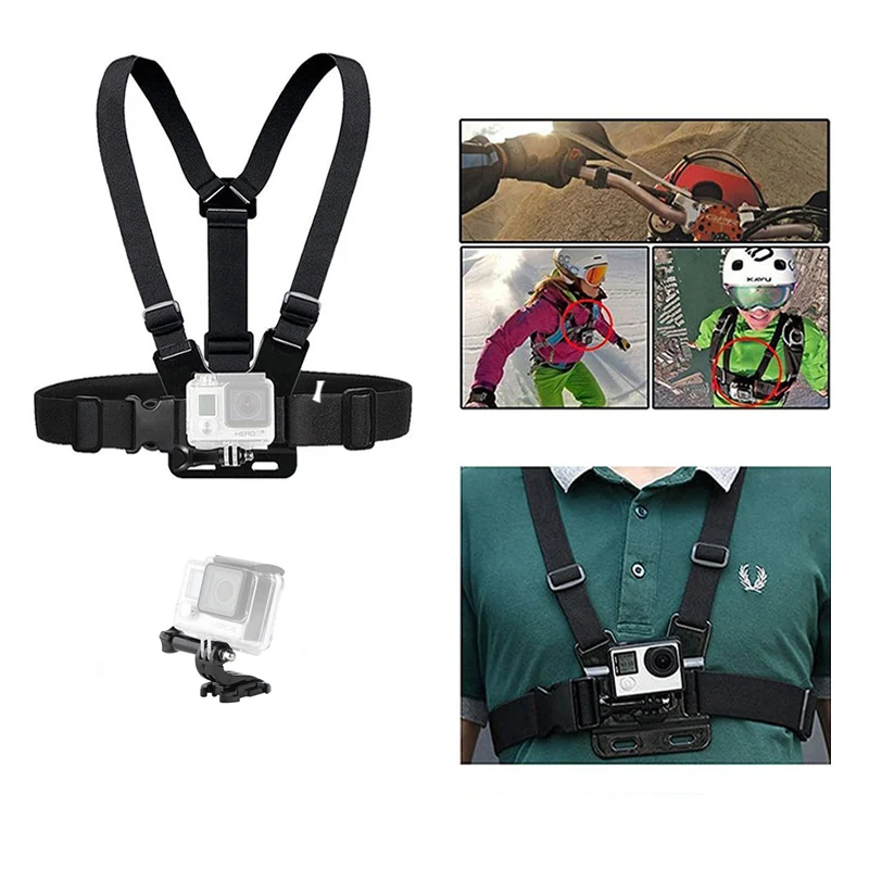 Регулируемый эластичный нагрудный кожаный ремень для GoPro HERO 5 xiaomi YI SJCAM SJ4000 Экшн-камера для скалолазания езды на велосипеде