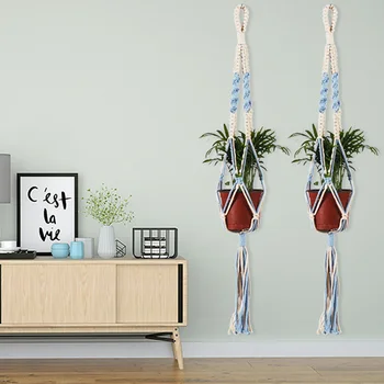 

Hand-Woven Fine Cotton Rope Net Bag Without Loop Plant Hanging Rope Basket Plant Hanger Basket Plant Hanger Plant Holder